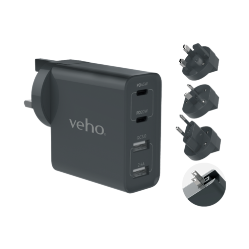 VEHO TA-45 MULTI REGION UNIVERSAL USB CHARGER PLUG ADAPTER
