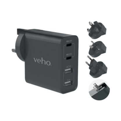 VEHO TA-45 MULTI REGION UNIVERSAL USB CHARGER PLUG ADAPTER